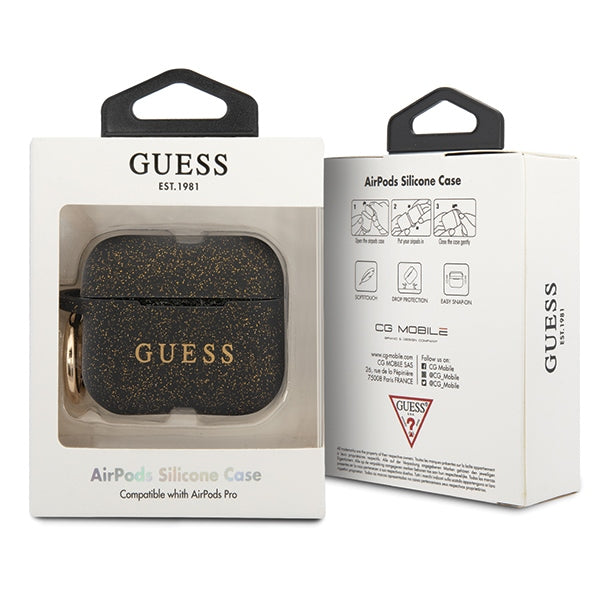 Guess Ring Silicone Case for AirPods Pro Cover - Black and Gold