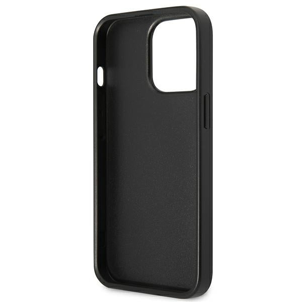 Guess Saffiano Triangle Logo Cardslot Case for iPhone 13 / 13 Pro - Black
