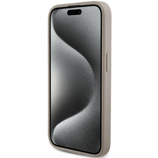 Guess 4G Triangle Metal Logo Case for iPhone 15 Pro - White