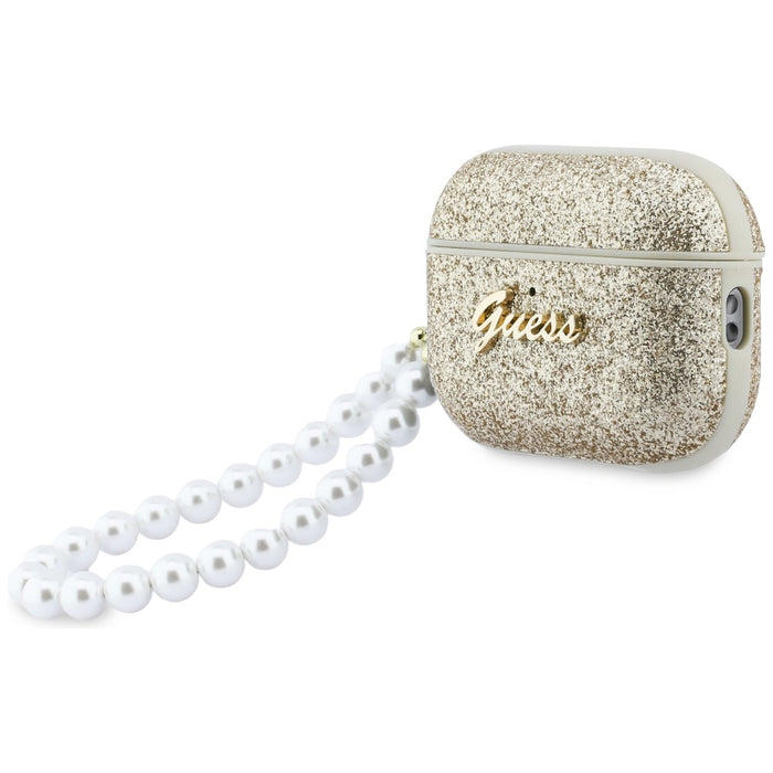 Guess Glitter Pearl Strap Case for AirPods Pro 3 - Gold