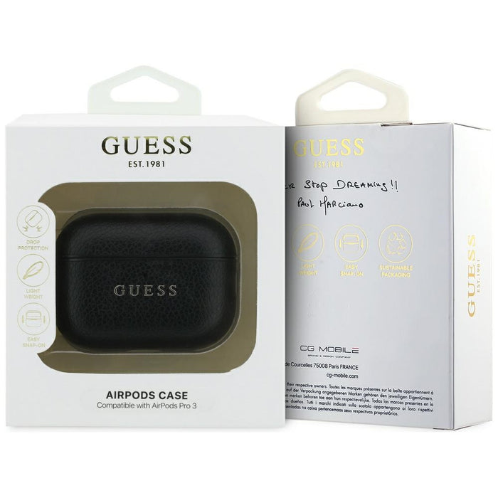Guess Grained Classic Logo case for AirPods Pro 3 - black
