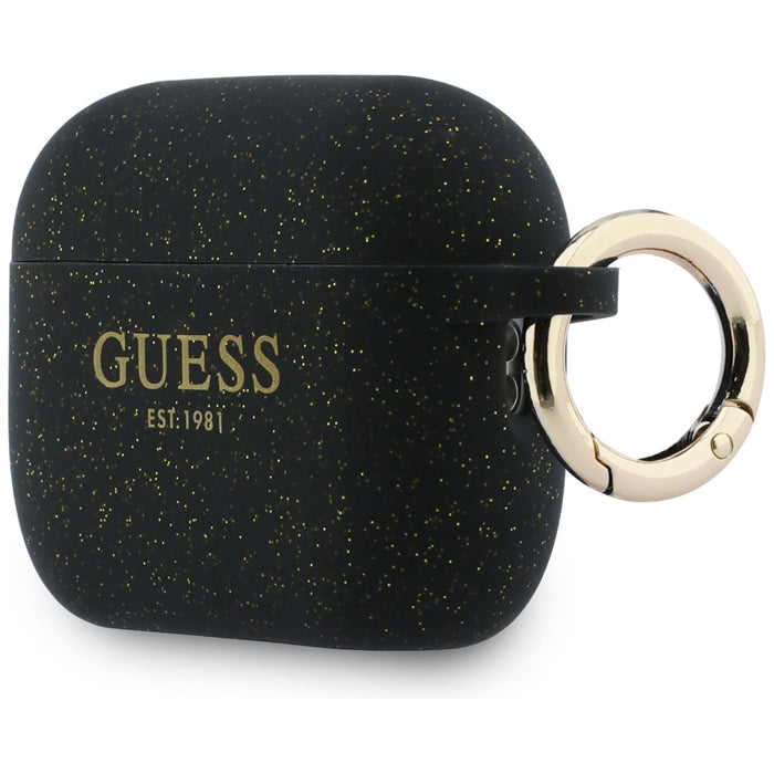 Guess Silicone Glitter Ring Case for AirPods Pro 3 - Black
