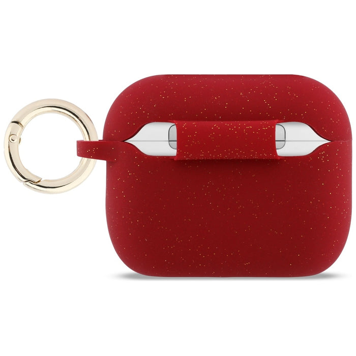 Guess Silicone Glitter Ring Case for AirPods Pro 3 - Red and Glitter