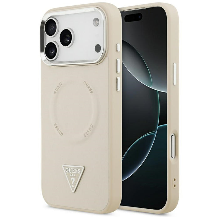 Guess Triangle Logo MagSafe Case for iPhone 17 Pro - Beige