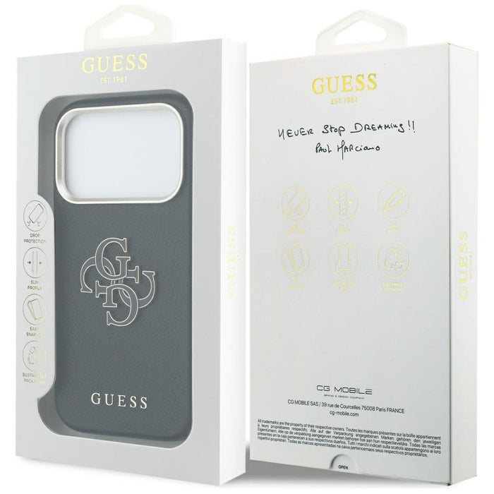 Guess FW Resin Logo Case for iPhone 17 Pro - Black