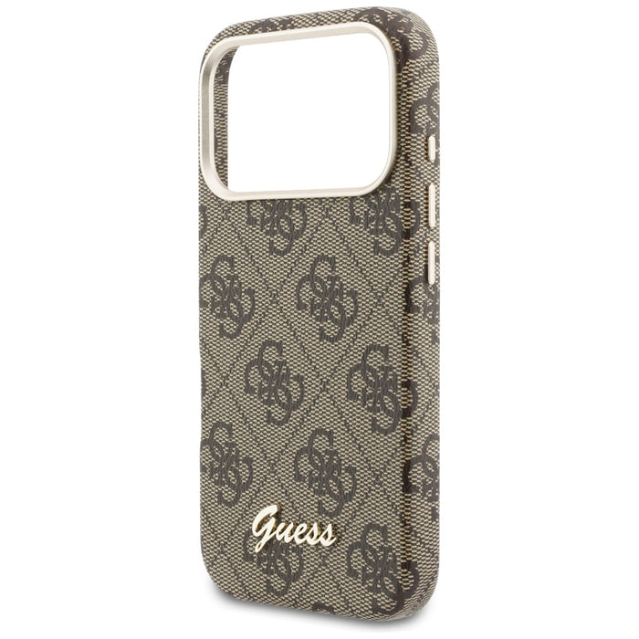 Guess 4G Script MagSafe Case for iPhone 17 Pro Max - Brown