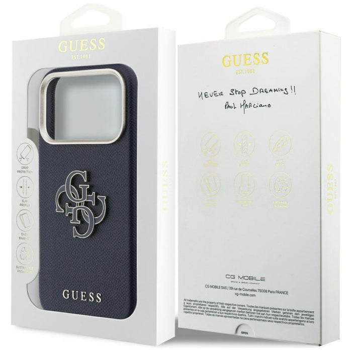 Guess FW Resin Logo Case for iPhone 17 Pro Max - Blue