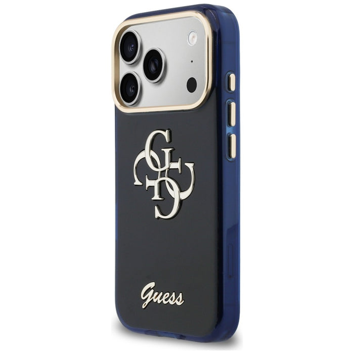 Guess IML 4G Script Metal case for iPhone 17 Pro Max - blue