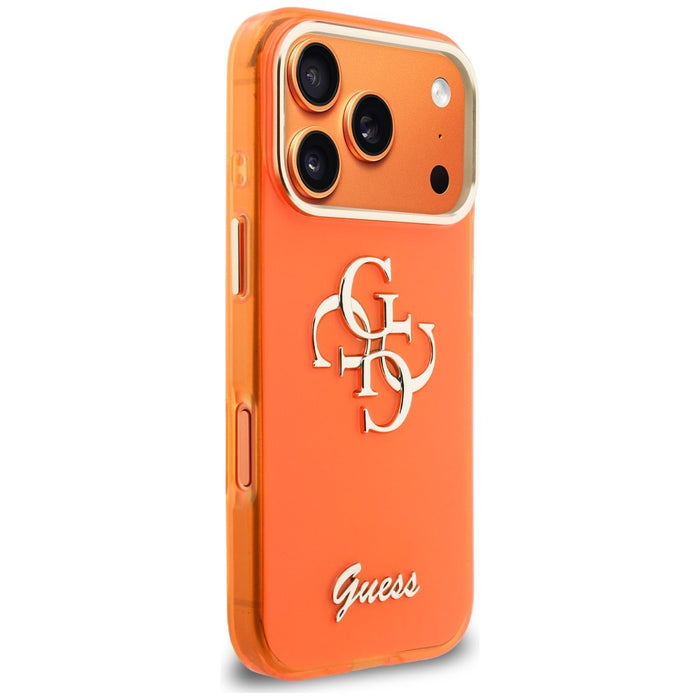 Guess IML 4G Script Metal Case for iPhone 17 Pro Max - Orange