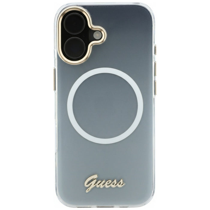 Guess IML Gradient Script Metal MagSafe Case for iPhone 17 - White