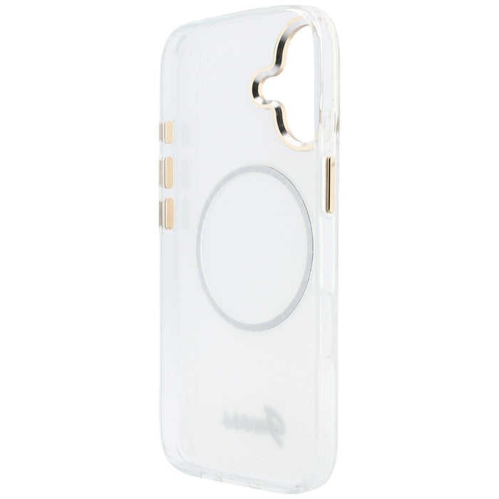 Guess IML Gradient Script Metal MagSafe Case for iPhone 17 - White