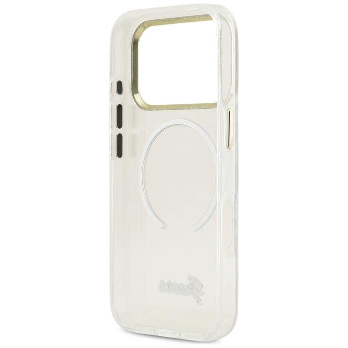 Guess IML Gradient Script Metal MagSafe Case for iPhone 17 Pro Max - White
