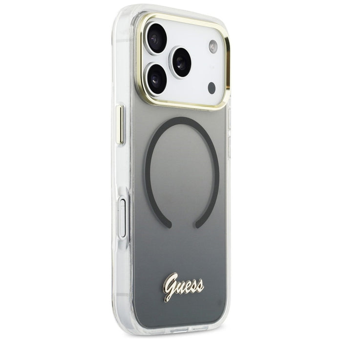 Guess IML Gradient Script Metal MagSafe Case for iPhone 17 Pro Max - Black