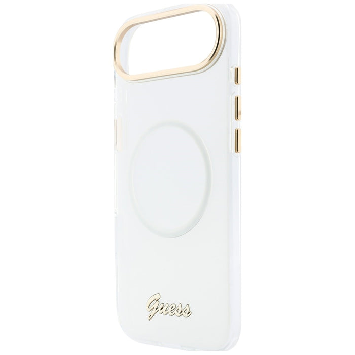 Guess IML Gradient Script Metal MagSafe Case for iPhone Air - White