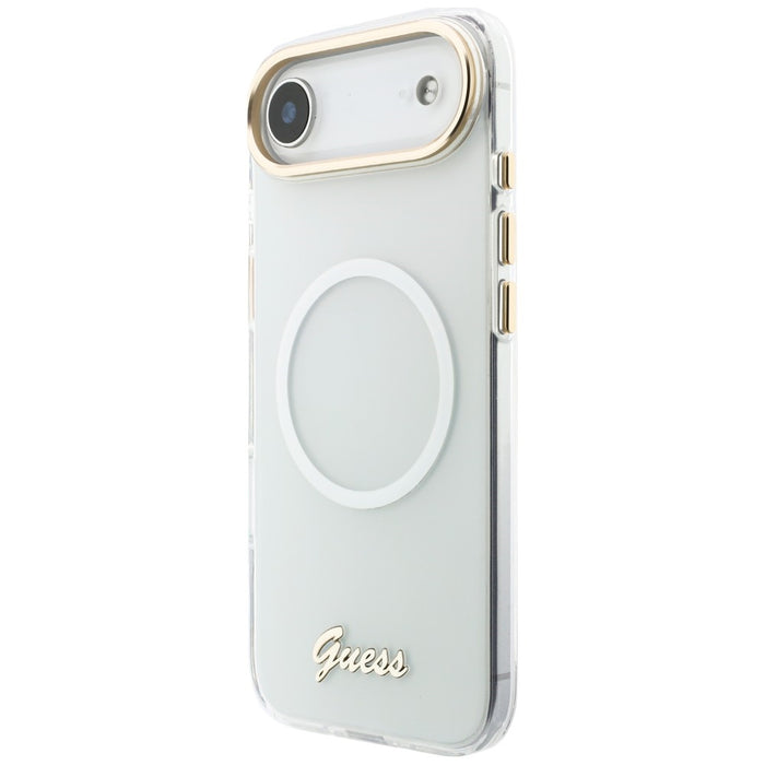 Guess IML Gradient Script Metal MagSafe Case for iPhone Air - White