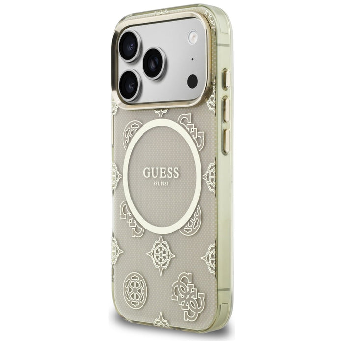 Guess IML Peony Dot MagSafe Case for iPhone 17 Pro - Beige