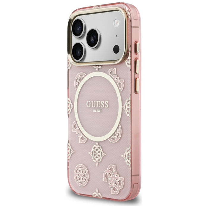 Guess IML Peony Dot MagSafe case for iPhone 17 Pro - pink