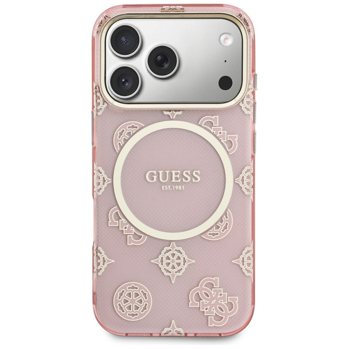 Guess IML Peony Dot MagSafe case for iPhone 17 Pro - pink