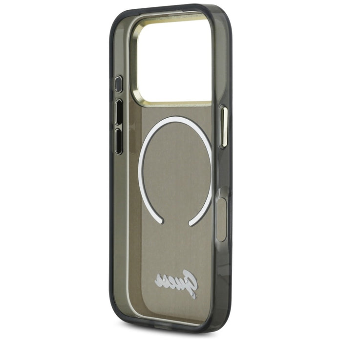 Guess IML Script Metal MagSafe Case for iPhone 17 Pro Max - Black