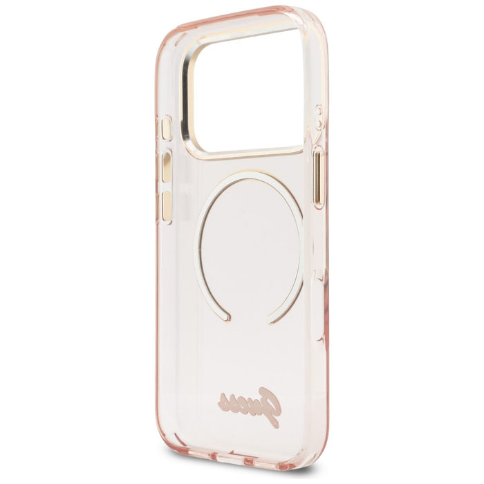 Guess IML Script Metal MagSafe Case for iPhone 17 Pro - Pink