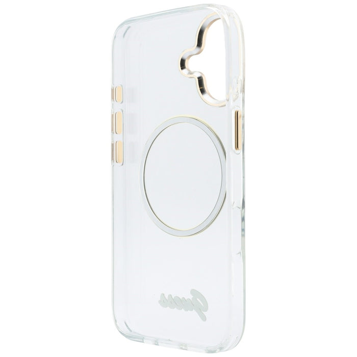 Guess IML Script Metal MagSafe Case for iPhone 17 - Transparent