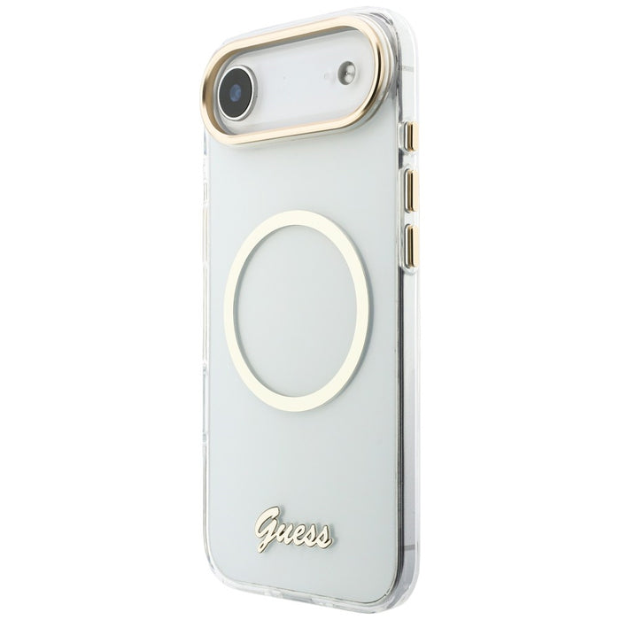 Guess IML Script Metal MagSafe Case for iPhone Air - Clear