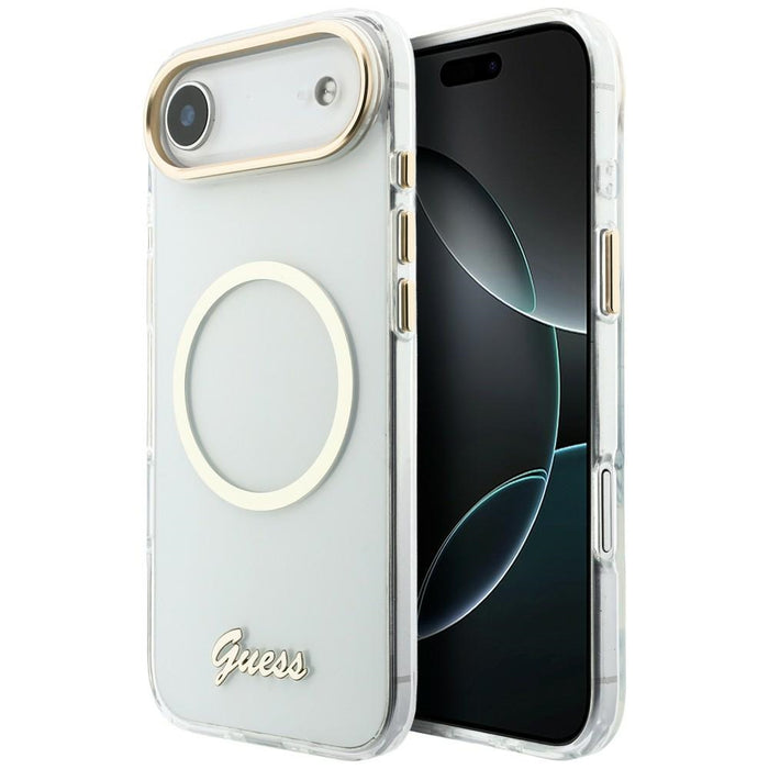 Guess IML Script Metal MagSafe Case for iPhone Air - Clear