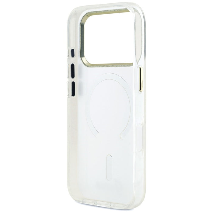 Guess IML Shell Script Metal MagSafe Case for iPhone 17 Pro Max - White