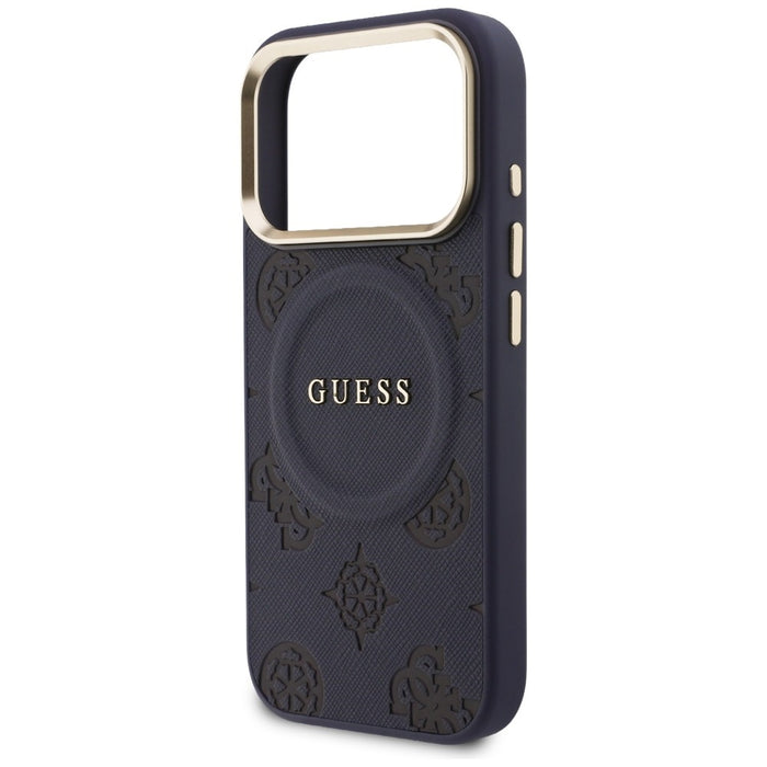 Guess Peony Hot Stamp MagSafe Case for iPhone 17 Pro Max - Blue