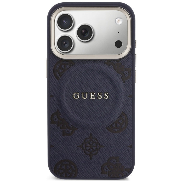 Guess Peony Hot Stamp MagSafe Case for iPhone 17 Pro - Blue