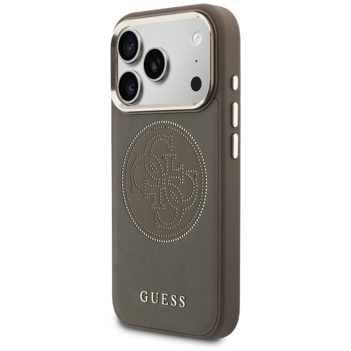 Guess Perforated 4G MagSafe case for iPhone 17 Pro - brown