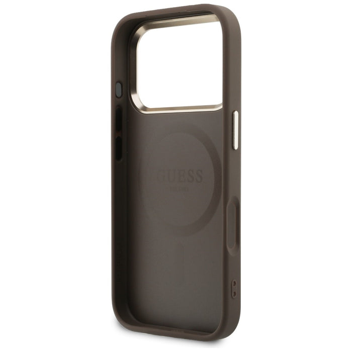Guess Perforated 4G MagSafe case for iPhone 17 Pro - brown