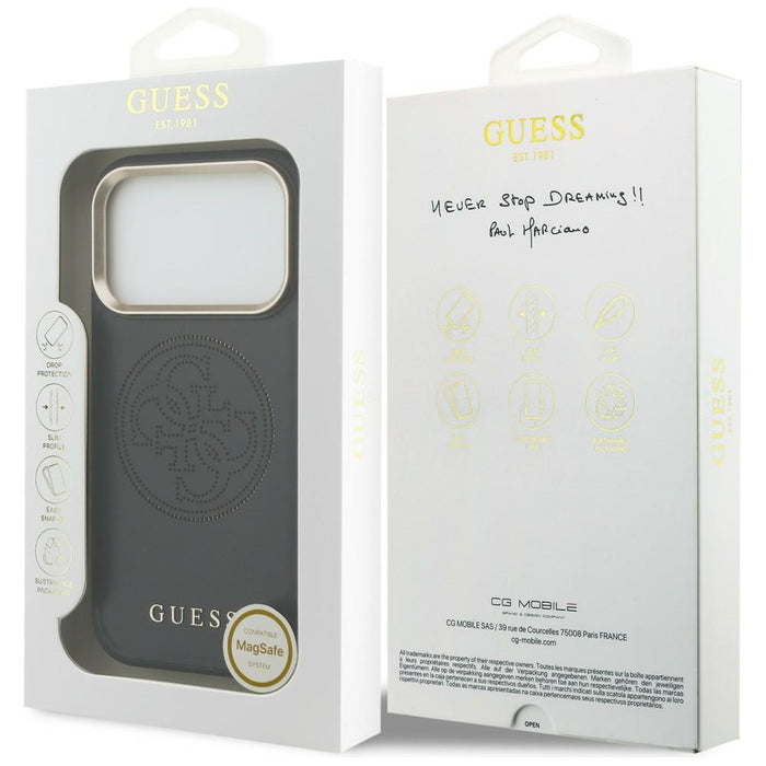 Guess Perforated 4G MagSafe case for iPhone 17 Pro Max - black