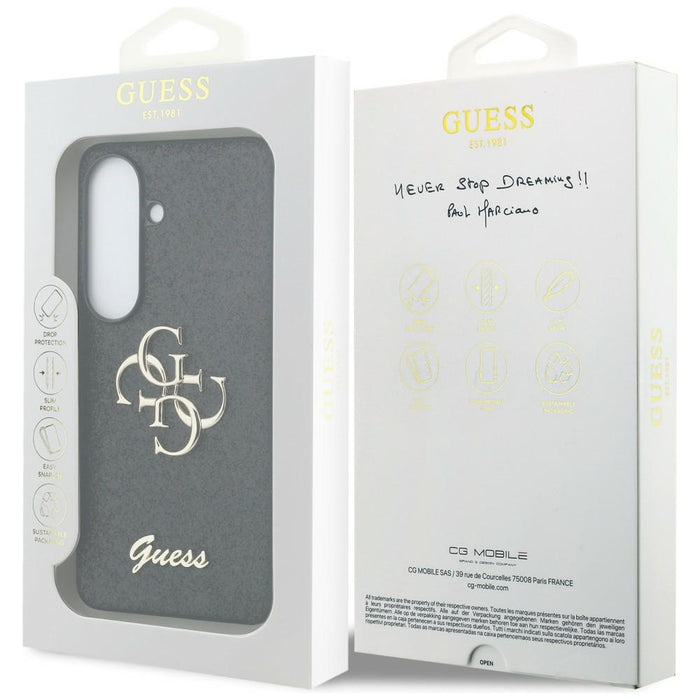 Guess Fixed Glitter Big 4G Metal Logo case for Samsung Galaxy S26 - black