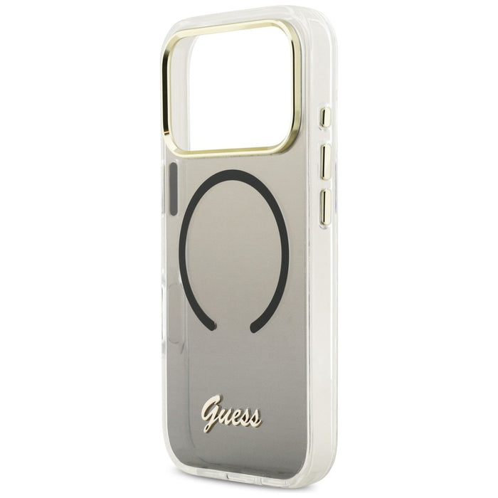 Guess IML Gradient Script Metal MagSafe Case for iPhone 17 Pro - Black