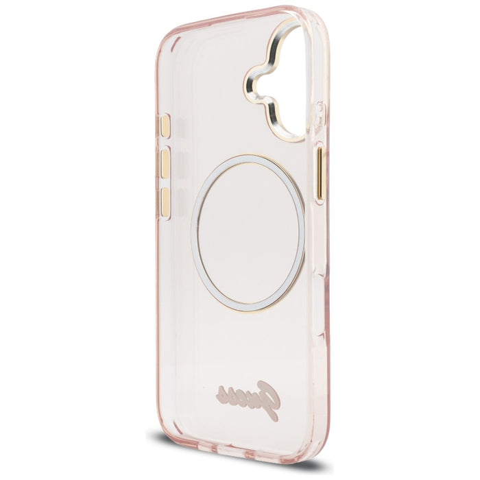 Guess IML Script Metal MagSafe Case for iPhone 17 - Pink