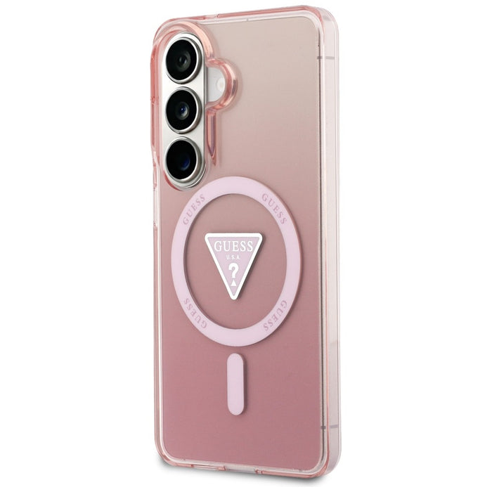 Guess IML Gradient Triangle MagSafe Case for Samsung Galaxy S26 - Pink