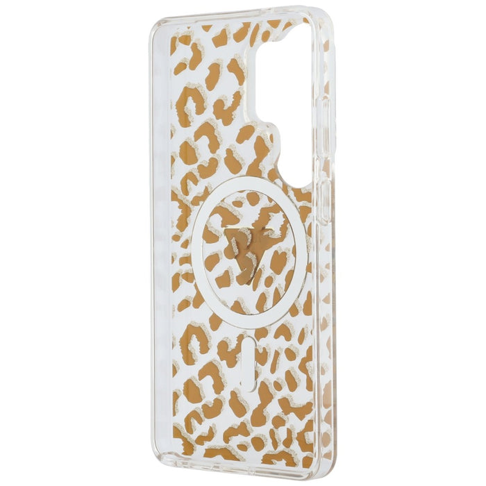 Guess IML Leopard Print Triangle MagSafe Case for Samsung Galaxy S26 Ultra - Brown