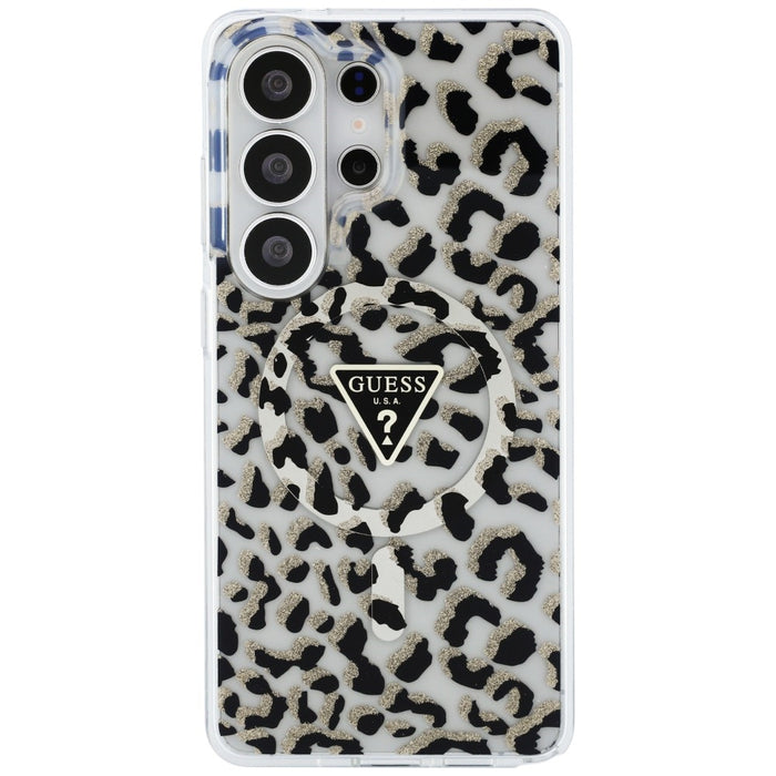 Guess IML Leopard Print Triangle MagSafe Case for Samsung Galaxy S26 Ultra - Black