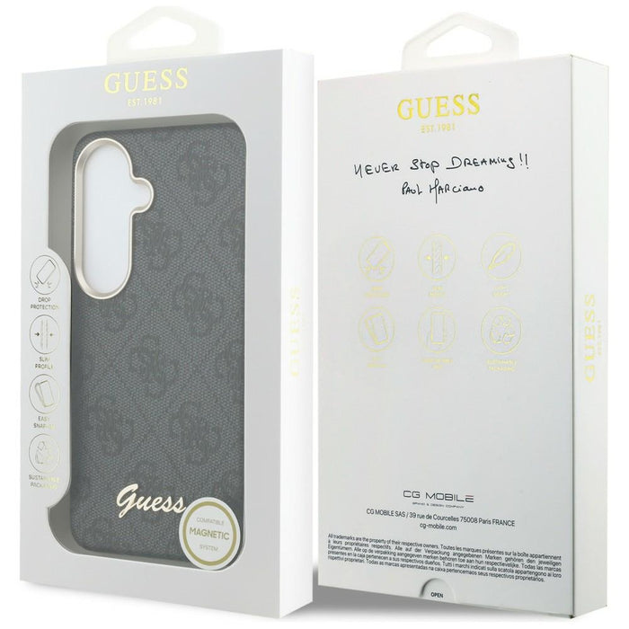 Guess 4G Script MagSafe Case for Samsung Galaxy S26 - Black