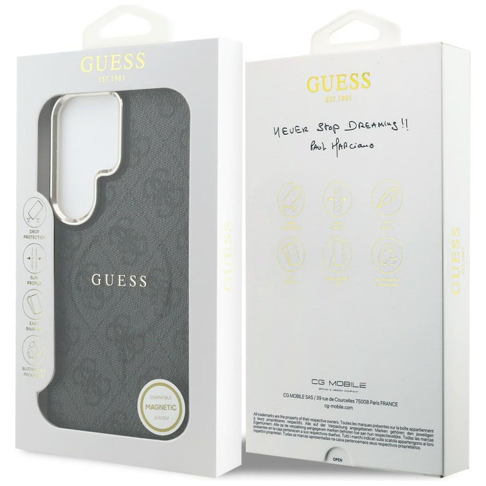 Guess 4G Embossed Ring MagSafe case for Samsung Galaxy S26 Ultra - black