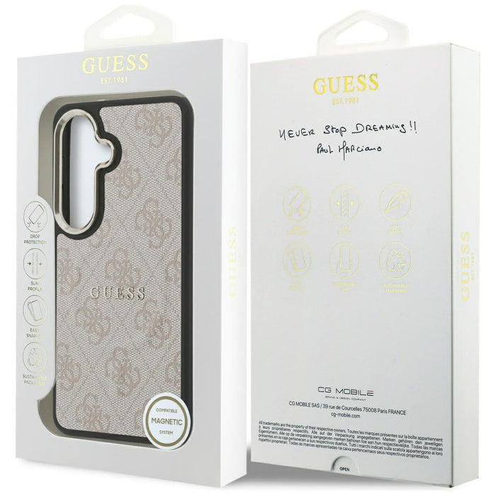 Guess 4G Embossed Ring MagSafe Case for Samsung Galaxy S26 - Pink