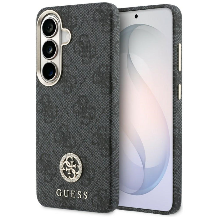 Guess 4G Rhinestone Round Logo MagSafe Case for Samsung Galaxy S26 - Black