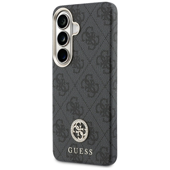 Guess 4G Rhinestone Round Logo MagSafe Case for Samsung Galaxy S26 - Black