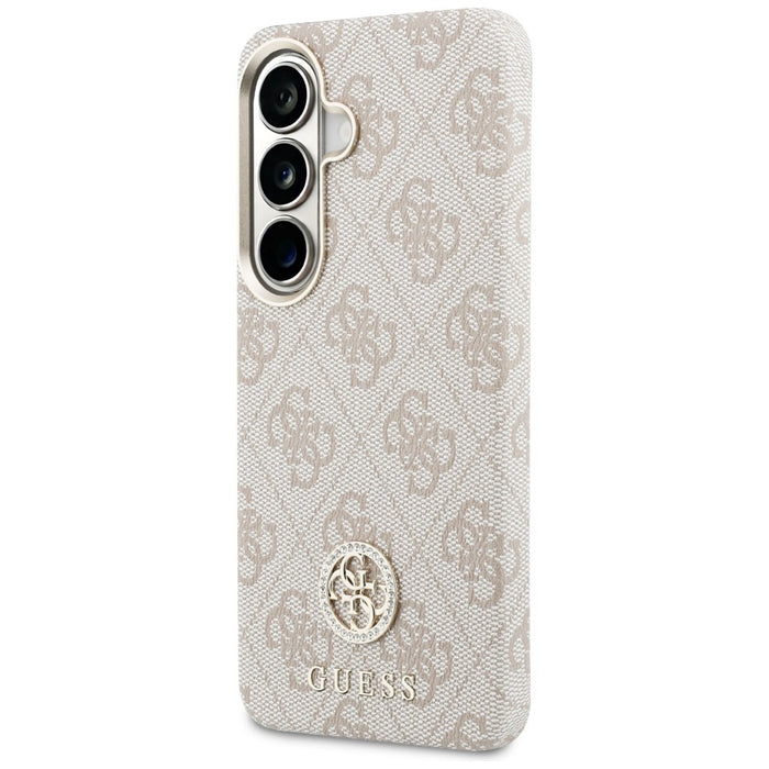 Guess 4G Rhinestone Round Logo MagSafe Case for Samsung Galaxy S26 - Pink