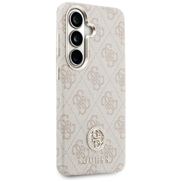 Guess 4G Rhinestone Round Logo MagSafe Case for Samsung Galaxy S26 - Pink