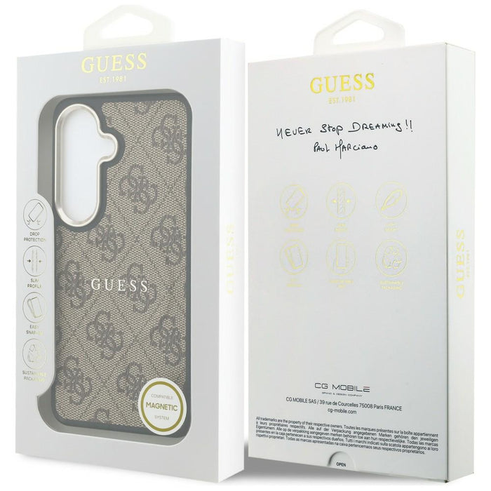 Guess 4G Embossed Ring MagSafe case for Samsung Galaxy S26 Plus - brown