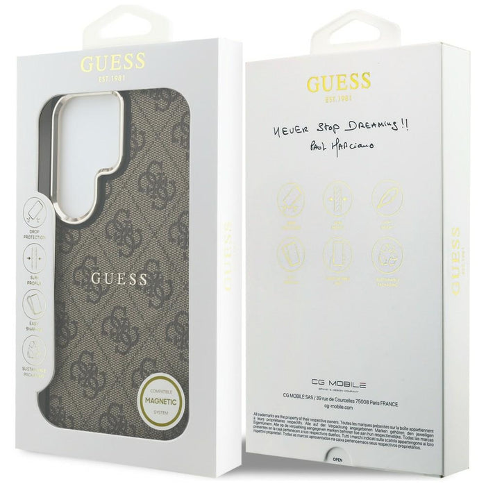 Guess 4G Embossed Ring MagSafe case for Samsung Galaxy S26 Ultra - brown