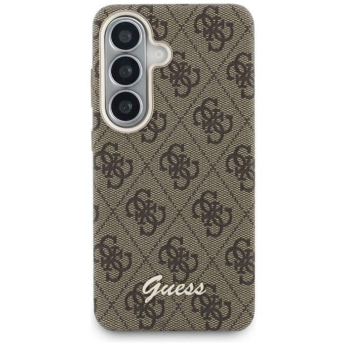 Guess 4G Script MagSafe Case for Samsung Galaxy S26 - Brown