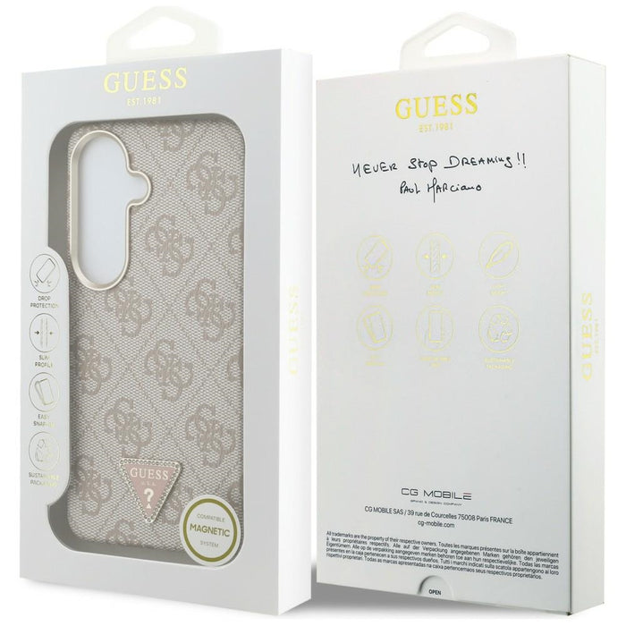 Guess 4G Triangle Logo MagSafe Case for Samsung Galaxy S26 - Pink